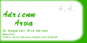 adrienn arva business card